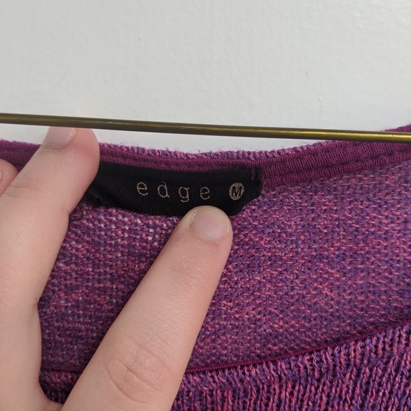 ❤️3/$25 EAGE Purple Boat neck Sweater - Picture 4 of 6